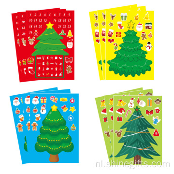 3D -afneembare decoratieve kerstboomstickers voor kinderen